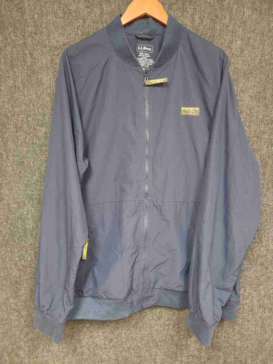 L.L. Bean Men's Blue Fleece Lined Recycled Nylon Warm-Up Jacket XXL