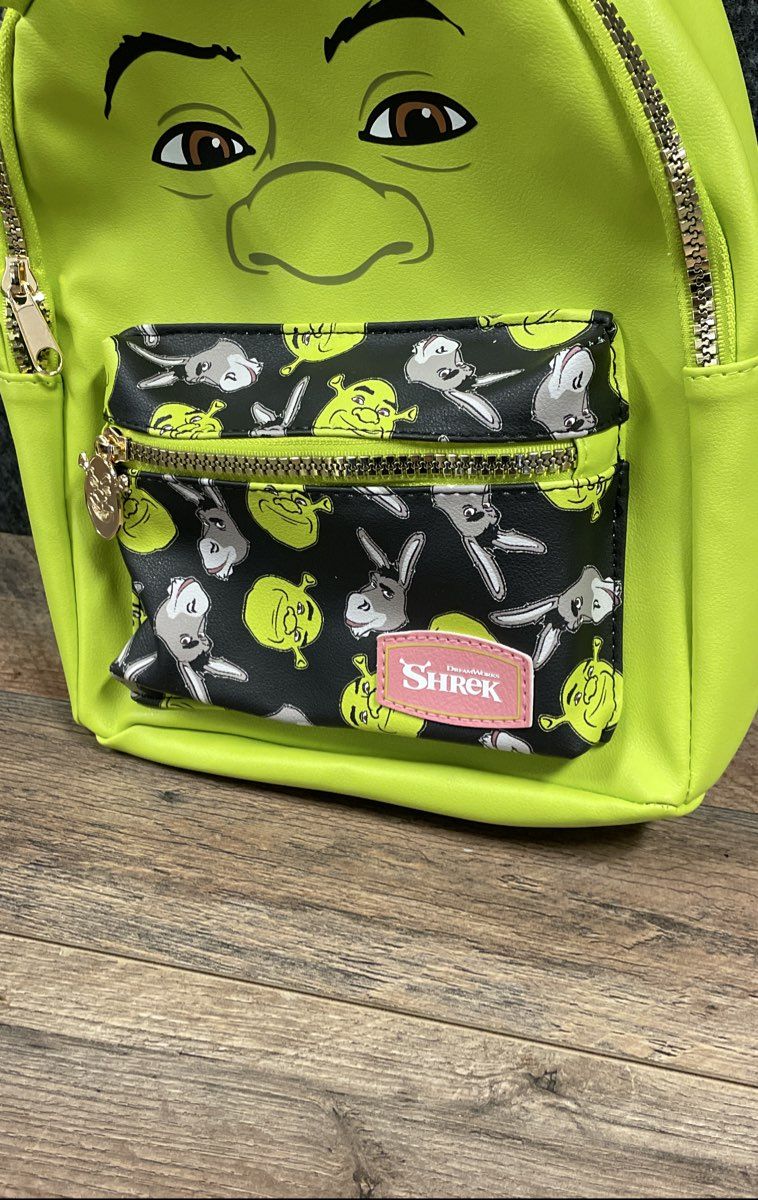 DreamWorks Shrek Green Ogre Face 3D Ears Mini Backpack Handbag NWT