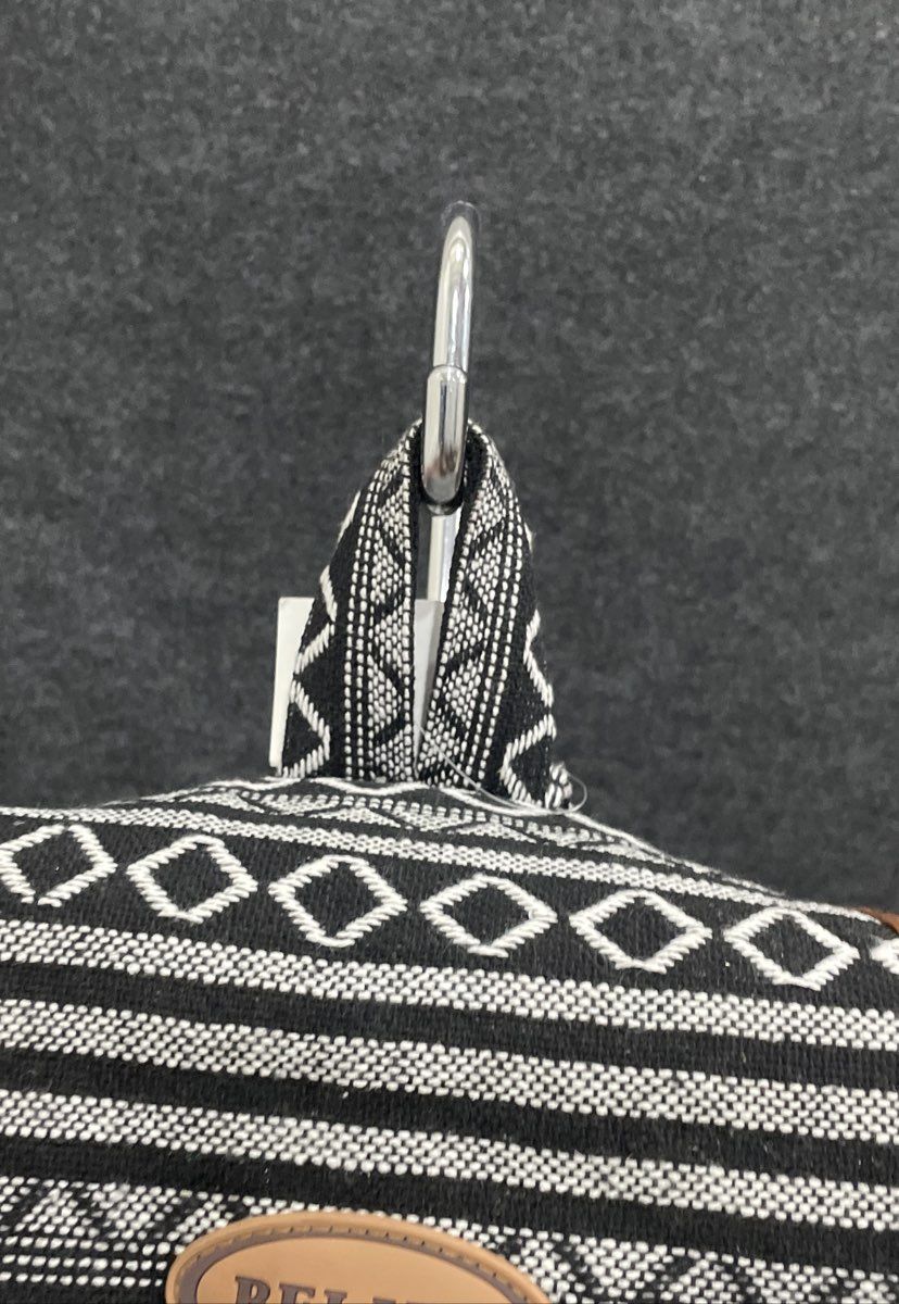 Golden Bay Co Black White Geometric Woven Belize Backpack Large NWT