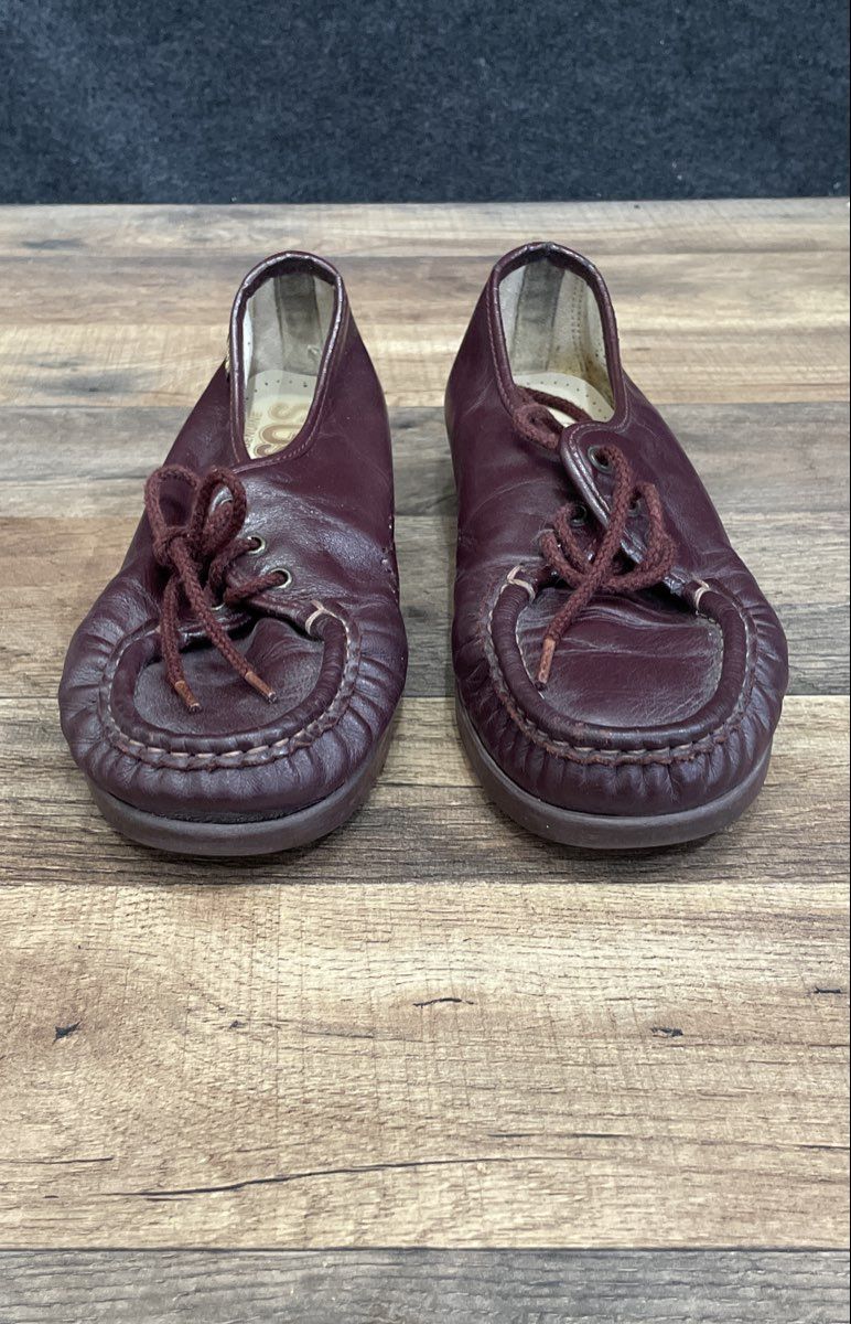 SAS Free Time Burgundy Red Leather Lace Up Comfort Walking Shoes Women's Size 8M