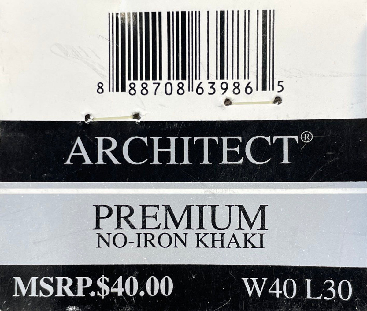 Architect Men's Classic Fit Flat Front Khaki Pants No Iron Stretch NWT 40x30