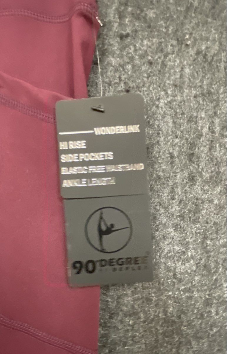 90 Degree by Reflex Women's Cabernet Wonderlink Hi Rise Leggings NWT Sz M