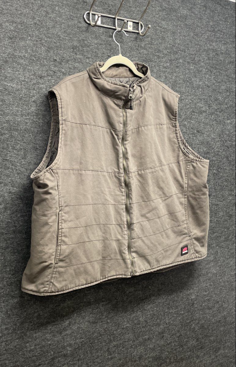 Berne Women's Brown Quilted Lined Canvas Workwear Full Zip Vest Sz 4XL