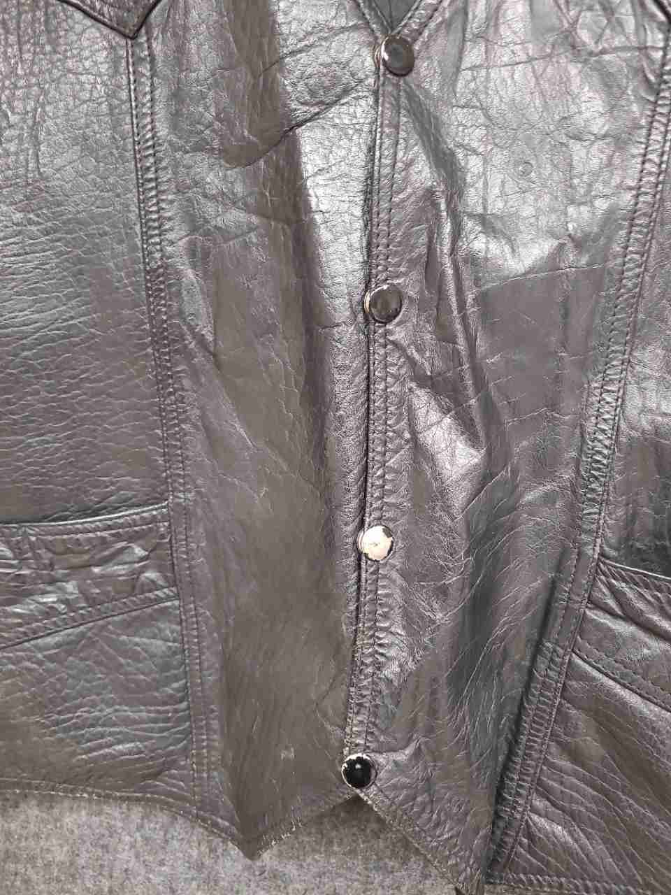 Vintage A-1 Men's Black Leather Biker Vest Skull Rose Patch Snap Front Sz 50