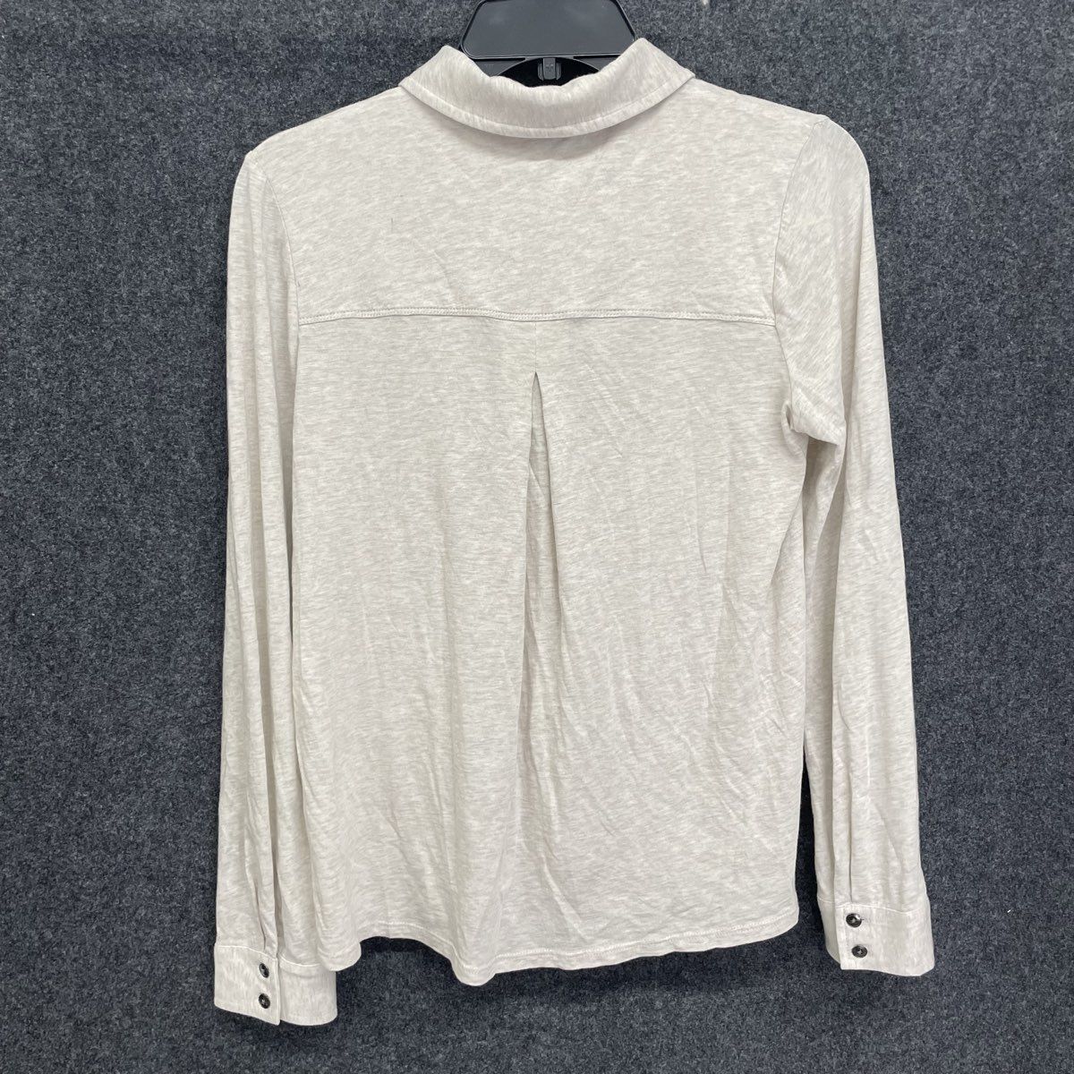 J. Jill Women's Oatmeal Cotton Tencel Modal Long Sleeve Button Front Shirt Sz XS