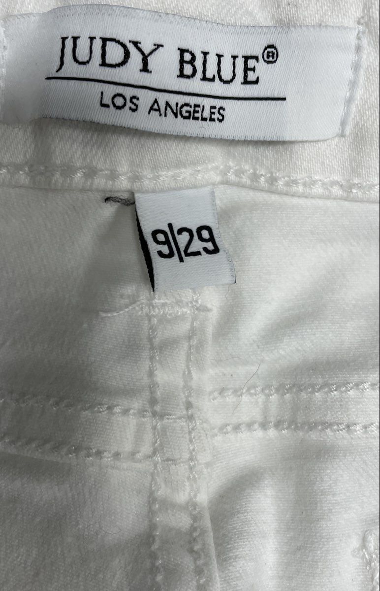 Judy Blue Women's White Distressed Ripped Skinny Stretch Jeans Size 9/29