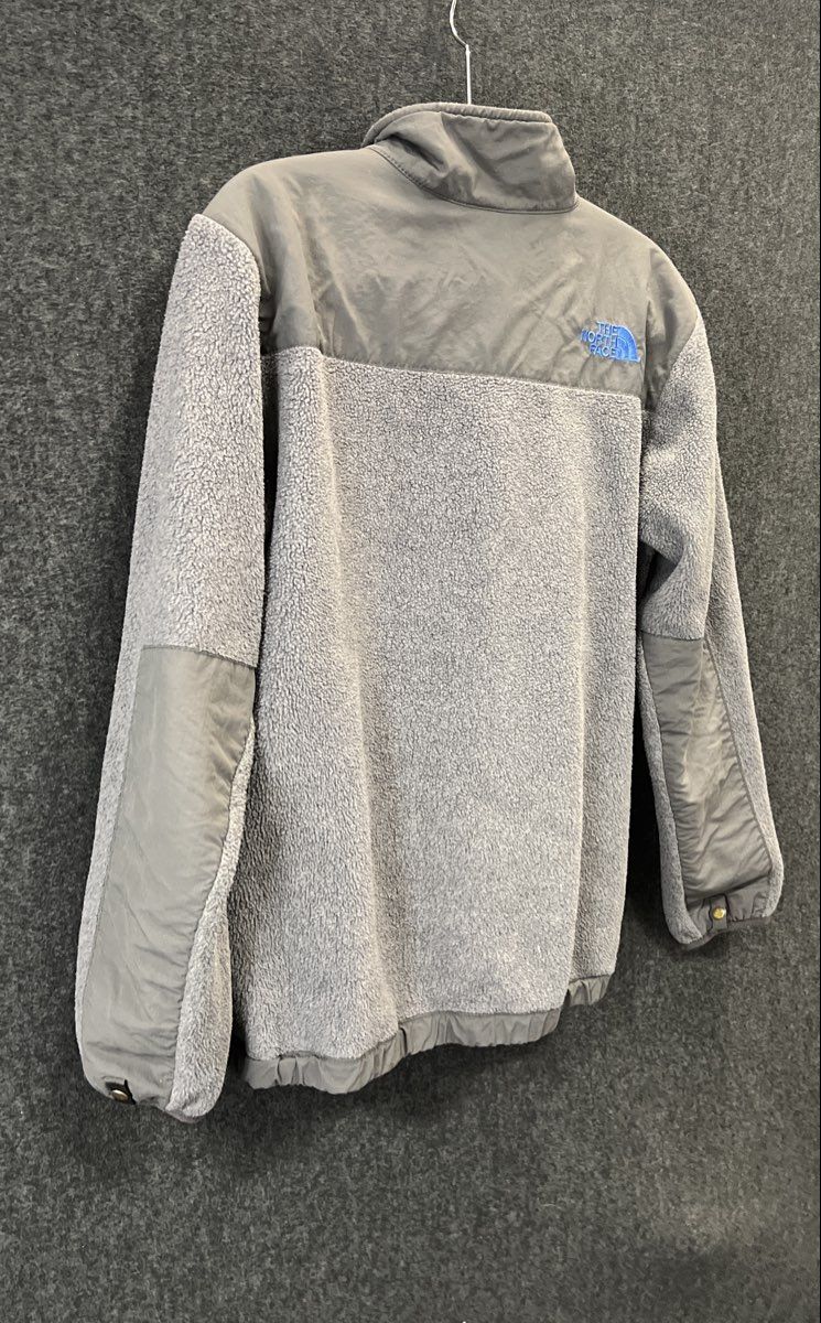 The North Face Boy's Denali Fleece Jacket Gray Blue Full Zip Polartec