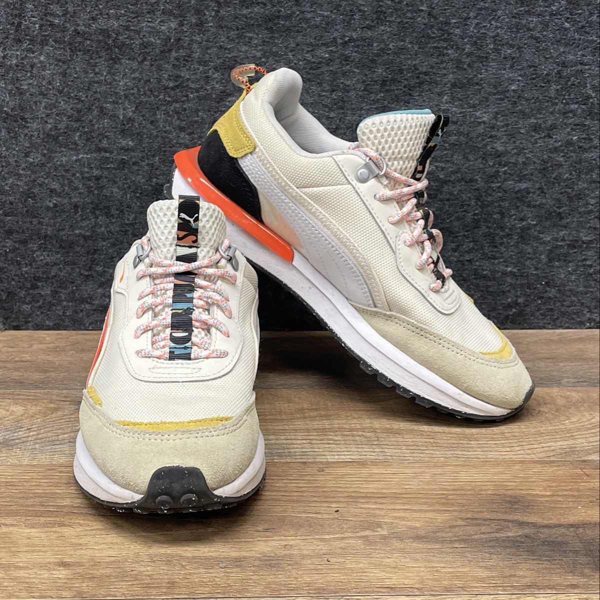 Puma City Rider Marshmallow White Mineral Yellow Lifestyle Sneakers Size 6.5
