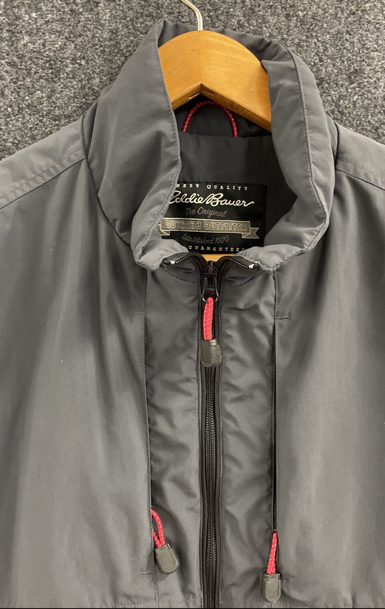 Eddie Bauer Men's Gray Full Zip Fleece Lined Outdoor Mock Neck Vest Size M