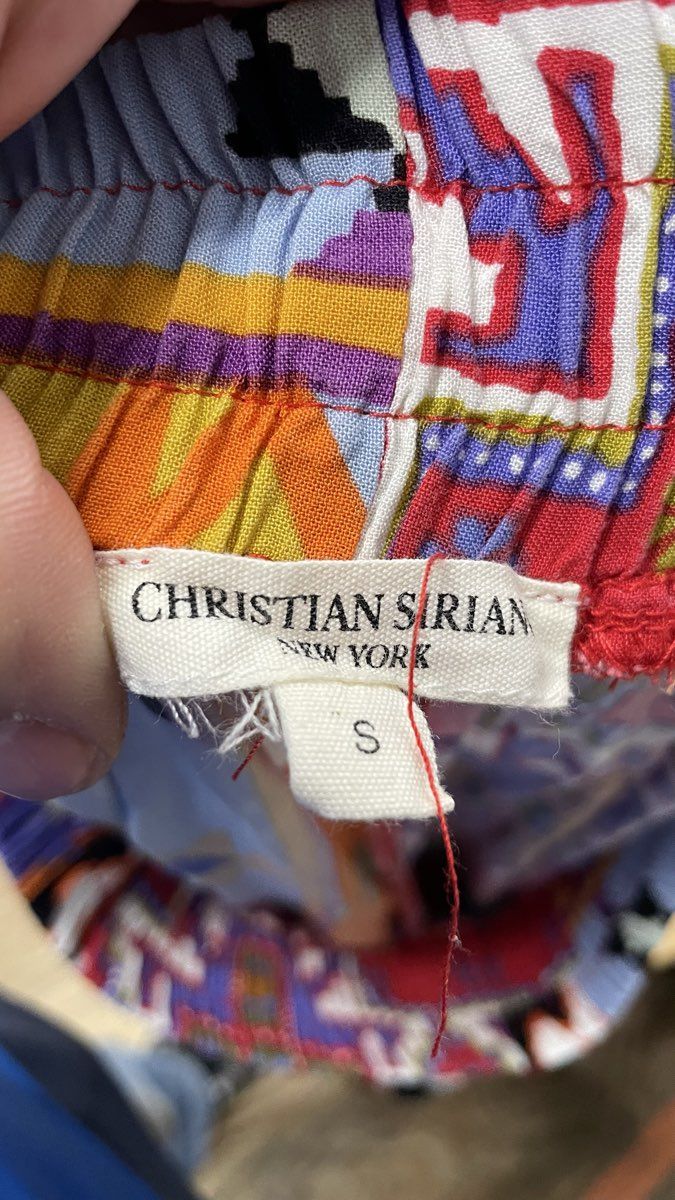 Christian Siriano Women's Multicolor Boho Tribal Pattern Rayon Harem Pants Sz S