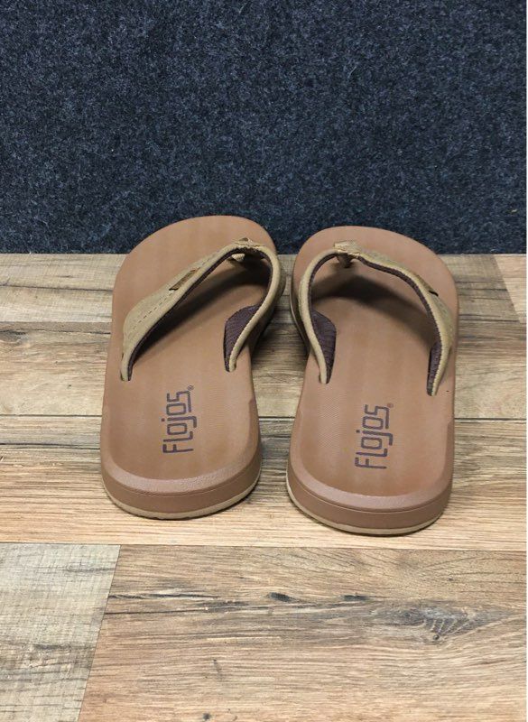 Flojos Tan Brown Thong Flip Flop Sandals Men's Size 9
