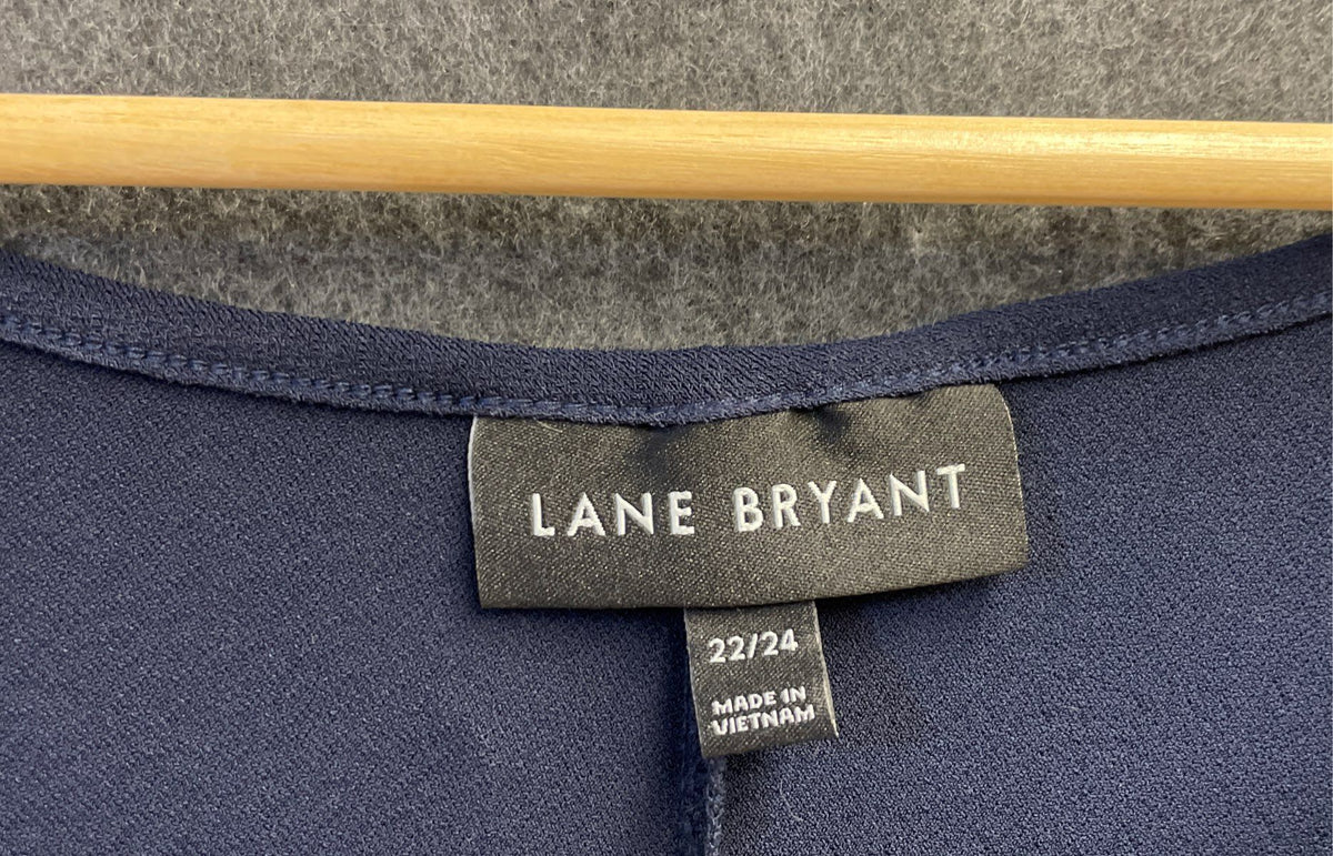 Lane Bryant Women's Navy Tie Front Maxi Dress Sleeveless Plus Size 22/24