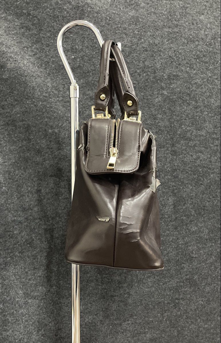 Dream Control Brown Leather Doctor Bag Satchel Large Gold Tone Hardware