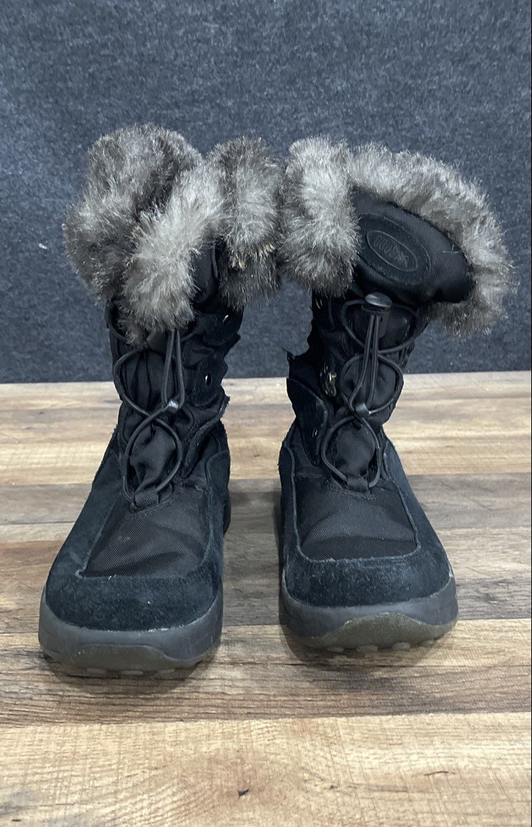 Cougar Tammy Black Faux Fur Trim Winter Snow Boots Women's Size 7M
