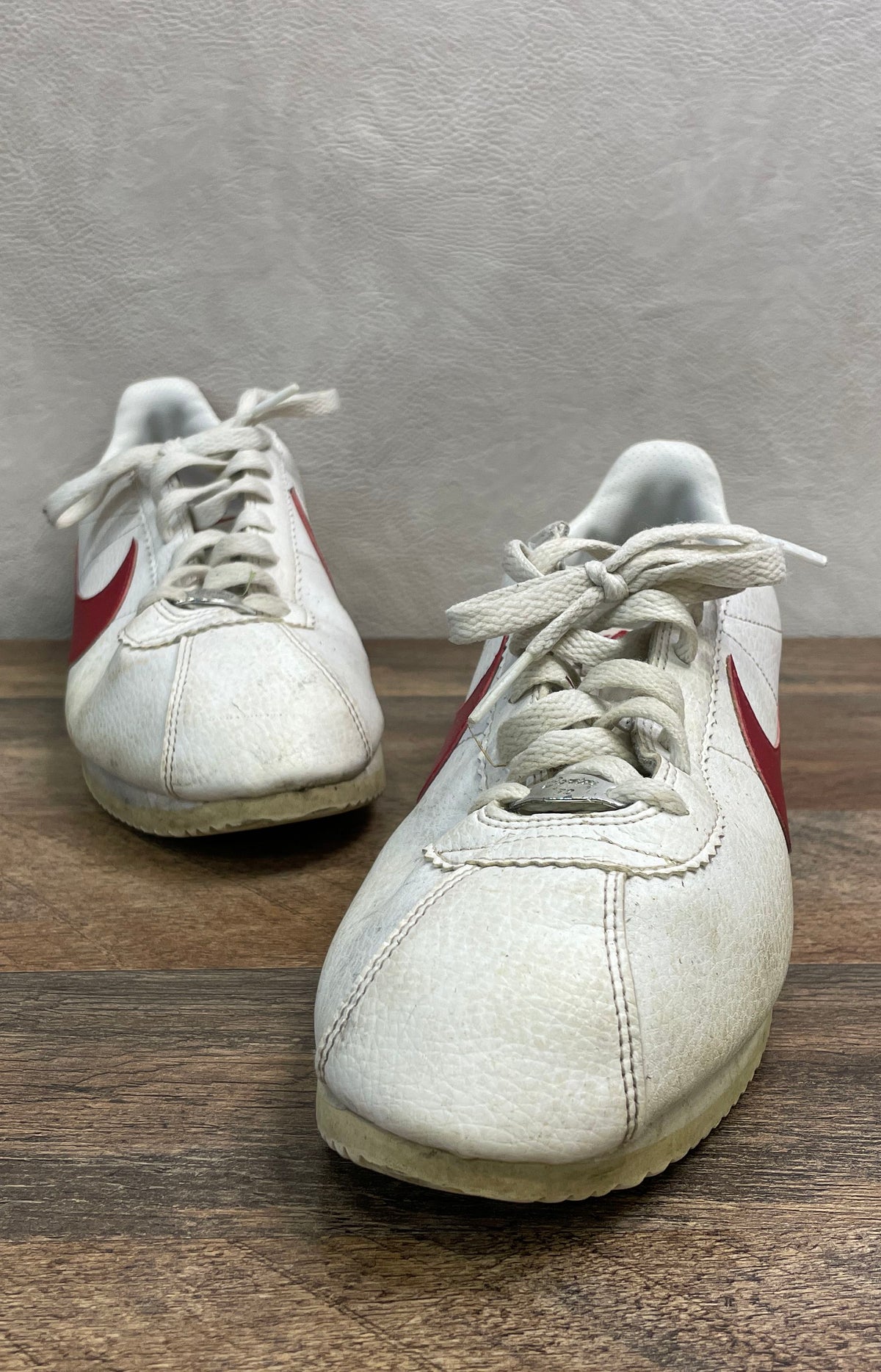 Nike Cortez Basic Leather White Varsity Red Royal Sneakers Size 10.5
