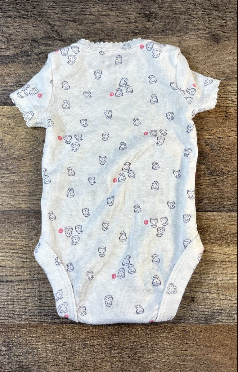 Just One You by Carter's Baby Girls White Owl Short Sleeve Bodysuit Sz Preemie