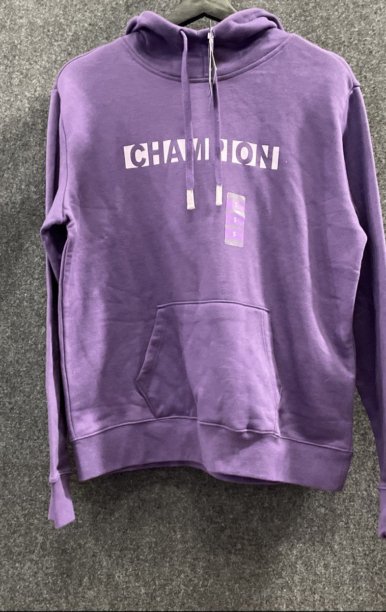 Champion Women's Purple Graphic Logo Pullover Hoodie Size S NWT