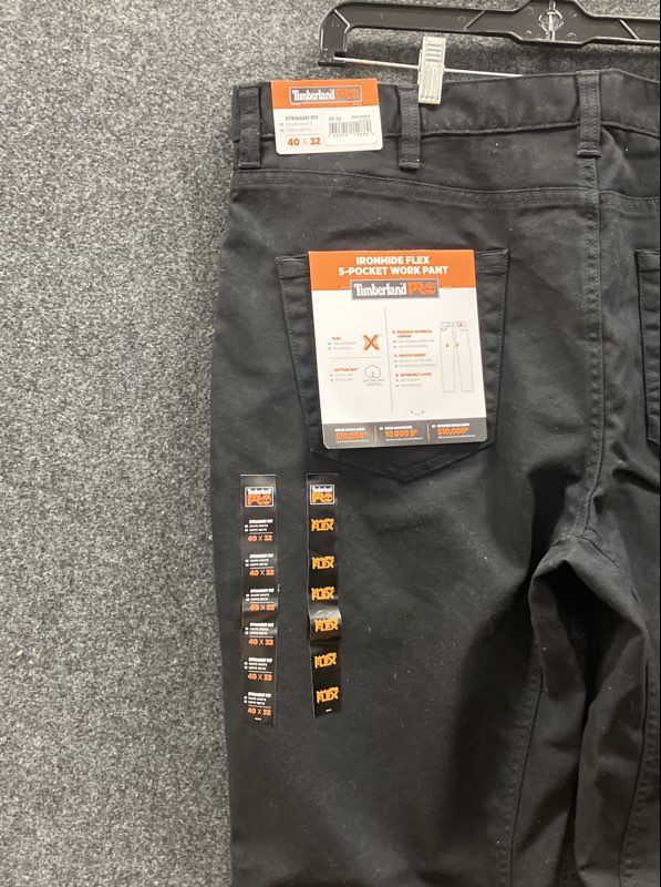 Timberland PRO Men's Ironhide Flex 5-Pocket Work Pant Straight Black 40x32 NWT