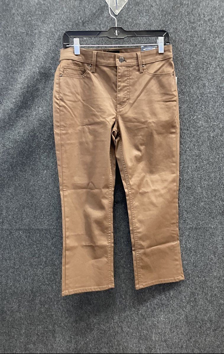 Talbots Women's Brown Demi Boot Crop Jeans Stretch Slimming Petite Sz 4P NWT