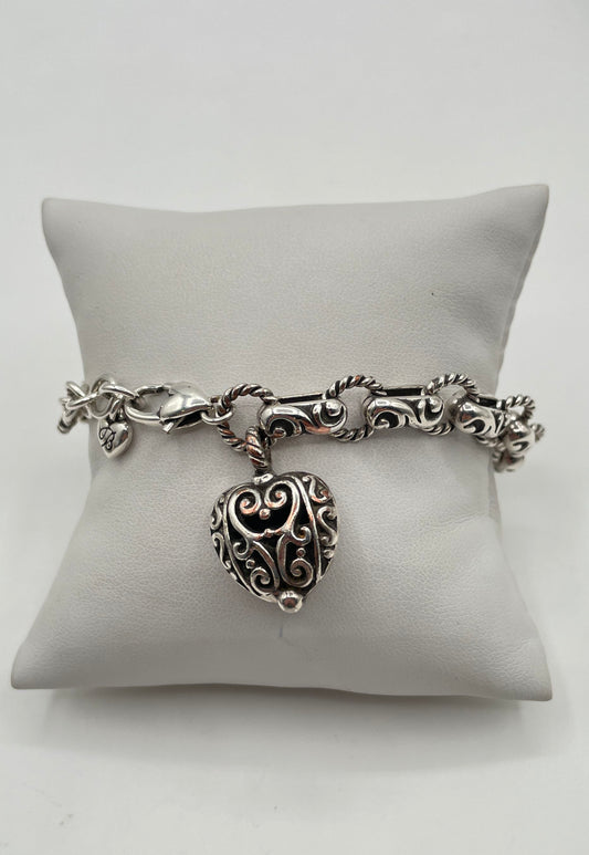 Brighton Silver Tone Bibi Heart Bracelet 27.1g