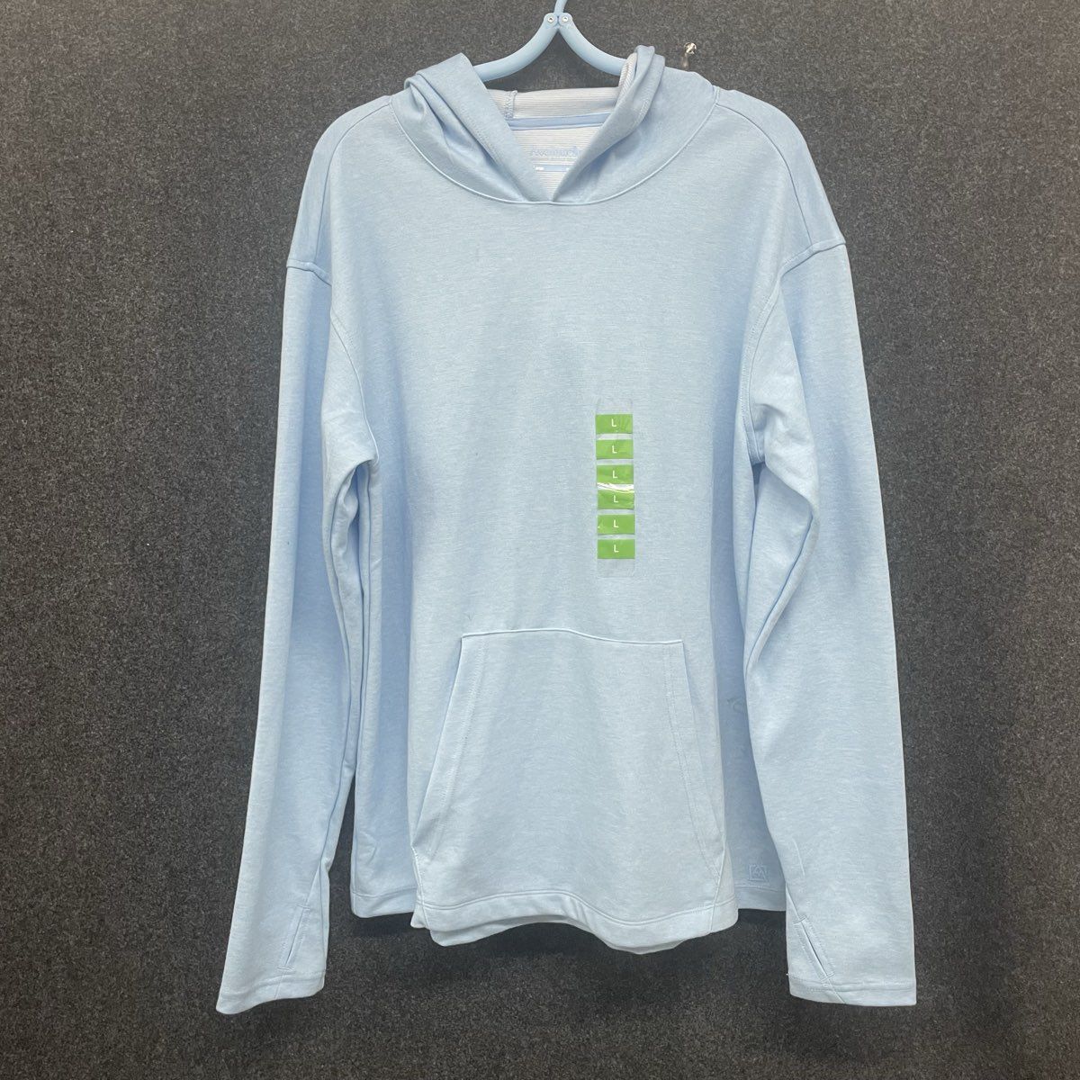 Avalanche Women's Light Blue Knit Pullover Hoodie Thumbholes NWT Size L