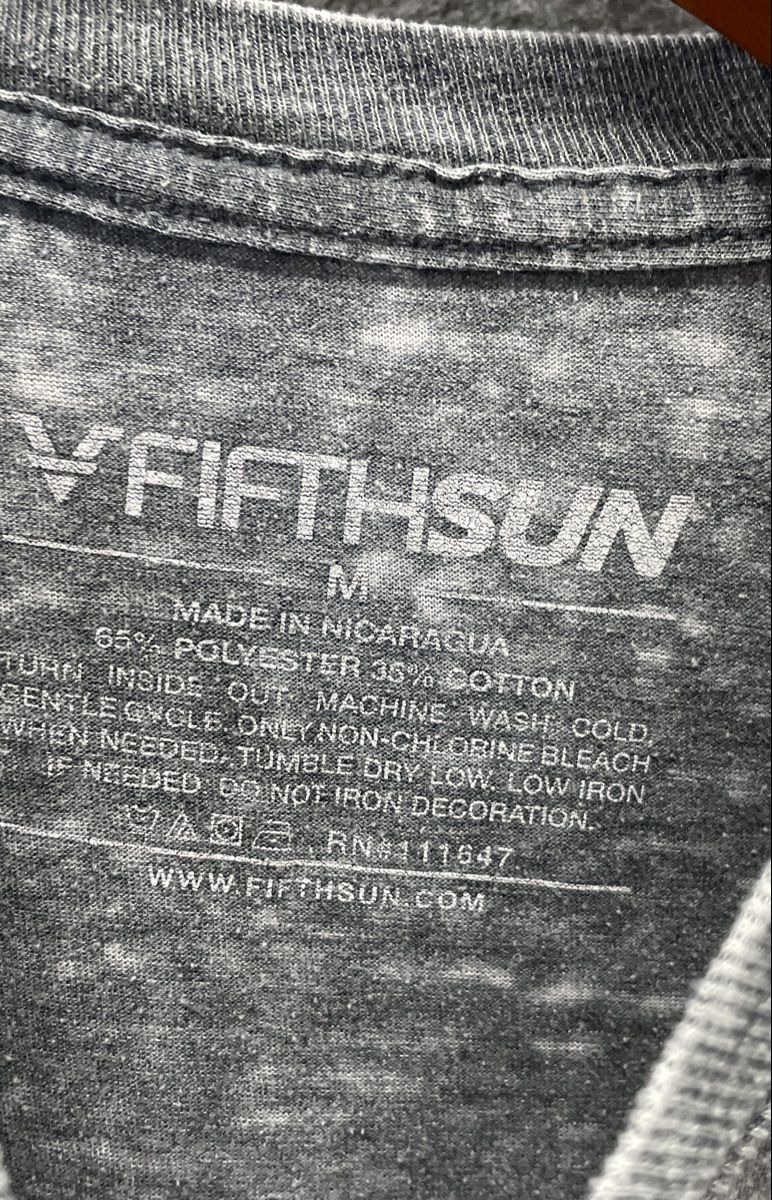 Fifth Sun Men's NASA Logo Graphic T-shirt Gray Burnout Acid Wash Sz M