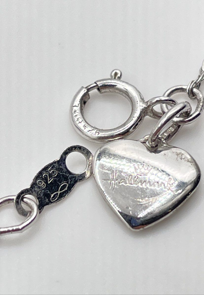 Hallmark 925 Sterling Two-Tone Diamond Accent Double-Heart Pendant Necklace 4.2g