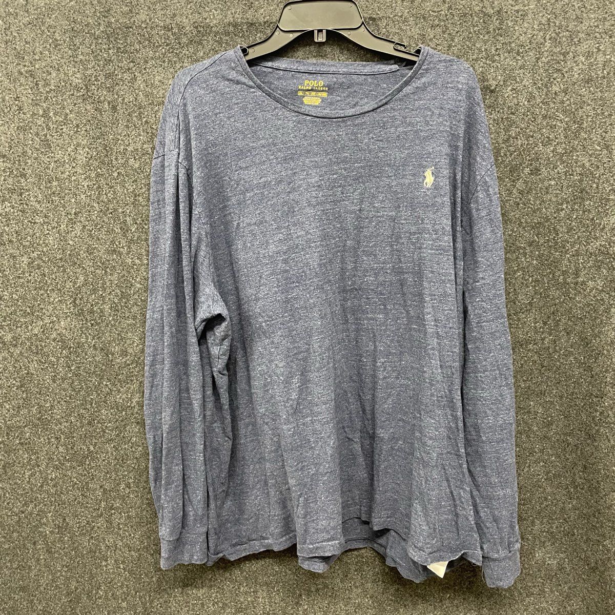Polo Ralph Lauren Men's Heather Blue Cotton Long Sleeve Pony Logo T-Shirt Sz XXL