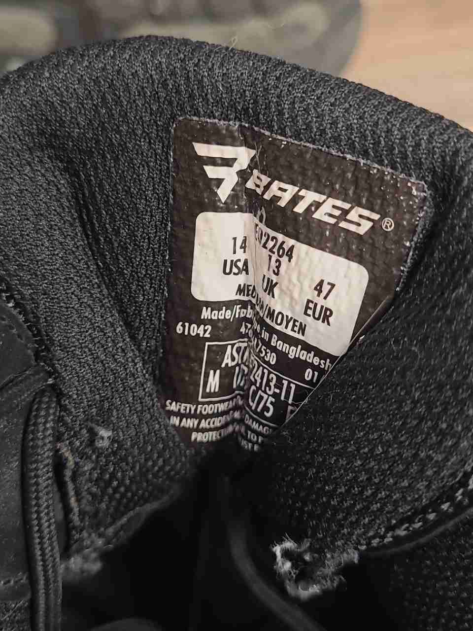 Bates GX-8 Composite Toe Side Zip Black Tactical Work Boots Size 14