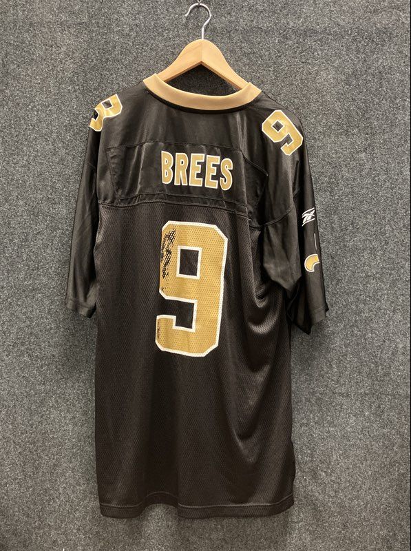 Reebok New Orleans Saints Drew Brees #9 NFL Replica Jersey Black Gold Sz L