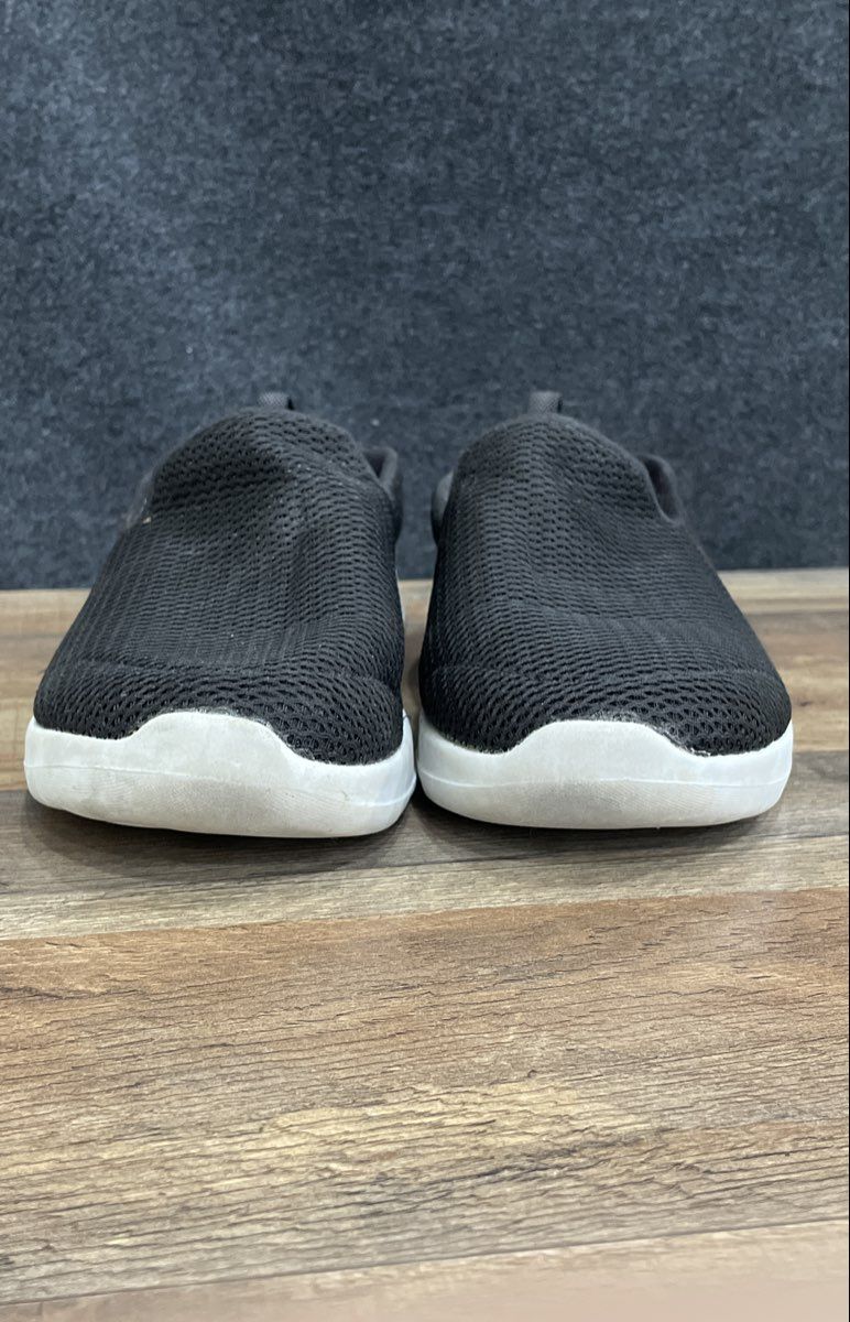 Skechers Goga Max Black White Walking Slip-On Shoes Size 10