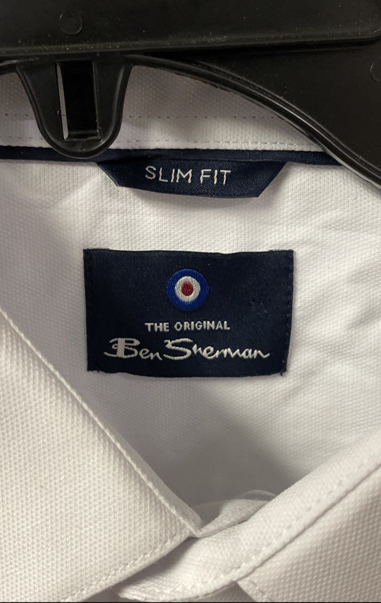 Ben Sherman Men's White Slim Fit Button Down Shirt Sz XL 17/17.5 34/35
