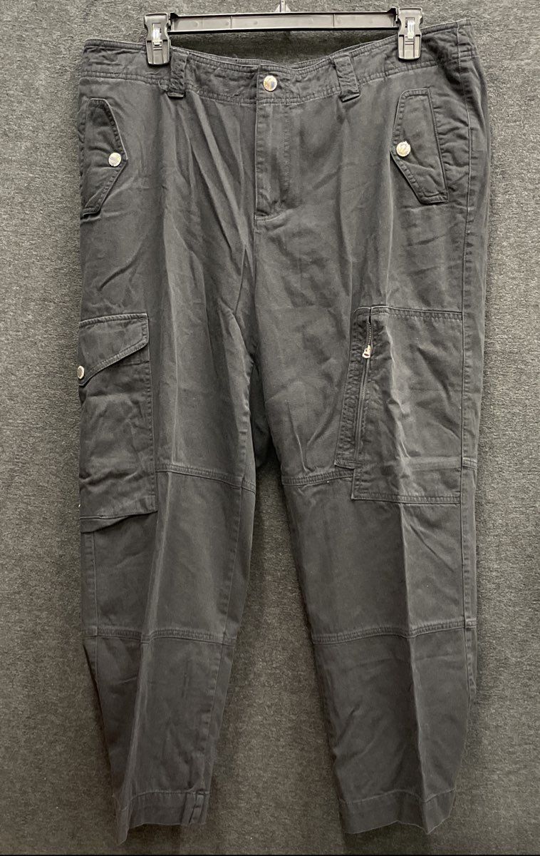 Lauren Ralph Lauren Women's Black Cotton Rayon Utility Cargo Pants Sz 18W