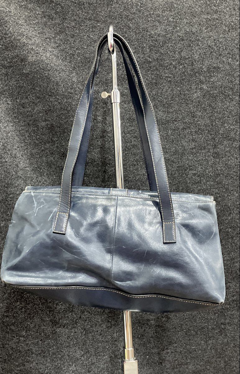 Vintage Worthington Blue Leather Buckle Flap Shoulder Bag Handbag