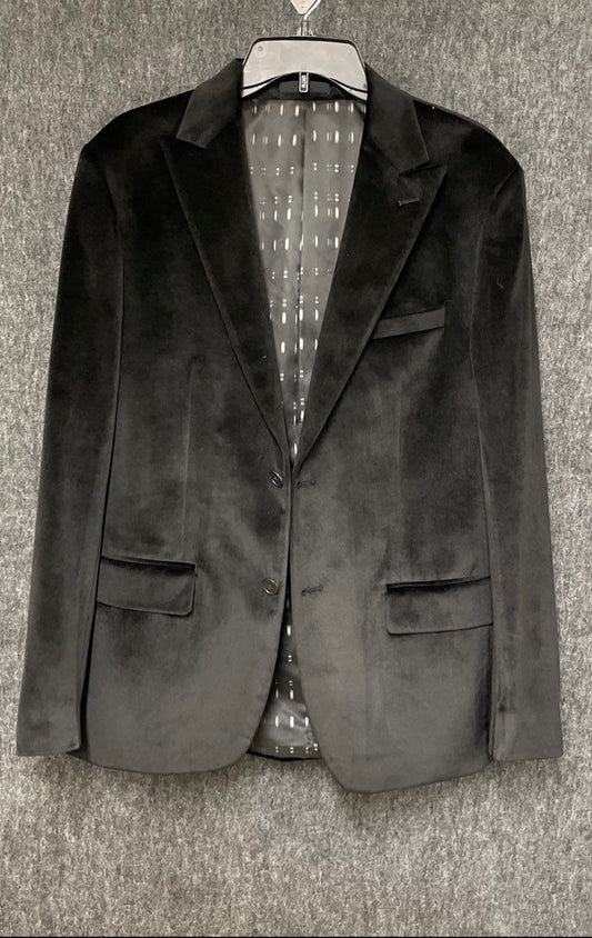 Calvin Klein Men's Blazer Black X Slim Fit Faux Suede Sz 40R