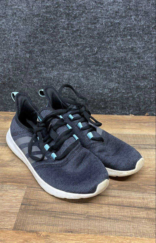 Adidas Cloudfoam Pure 2.0 Black Grey Light Blue Women's Sneakers Size 9
