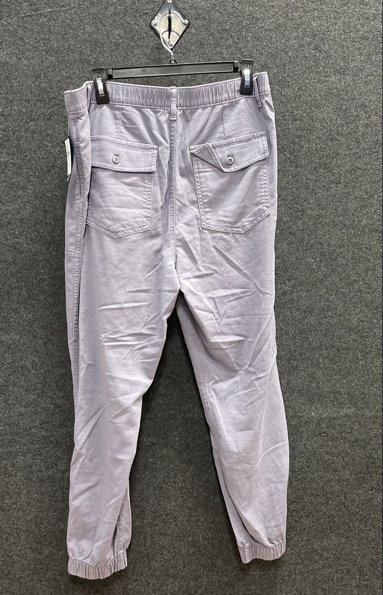 GAP Women's Lavender Patch Pocket Jogger Pants Ankle Zip Cotton Blend Sz 14