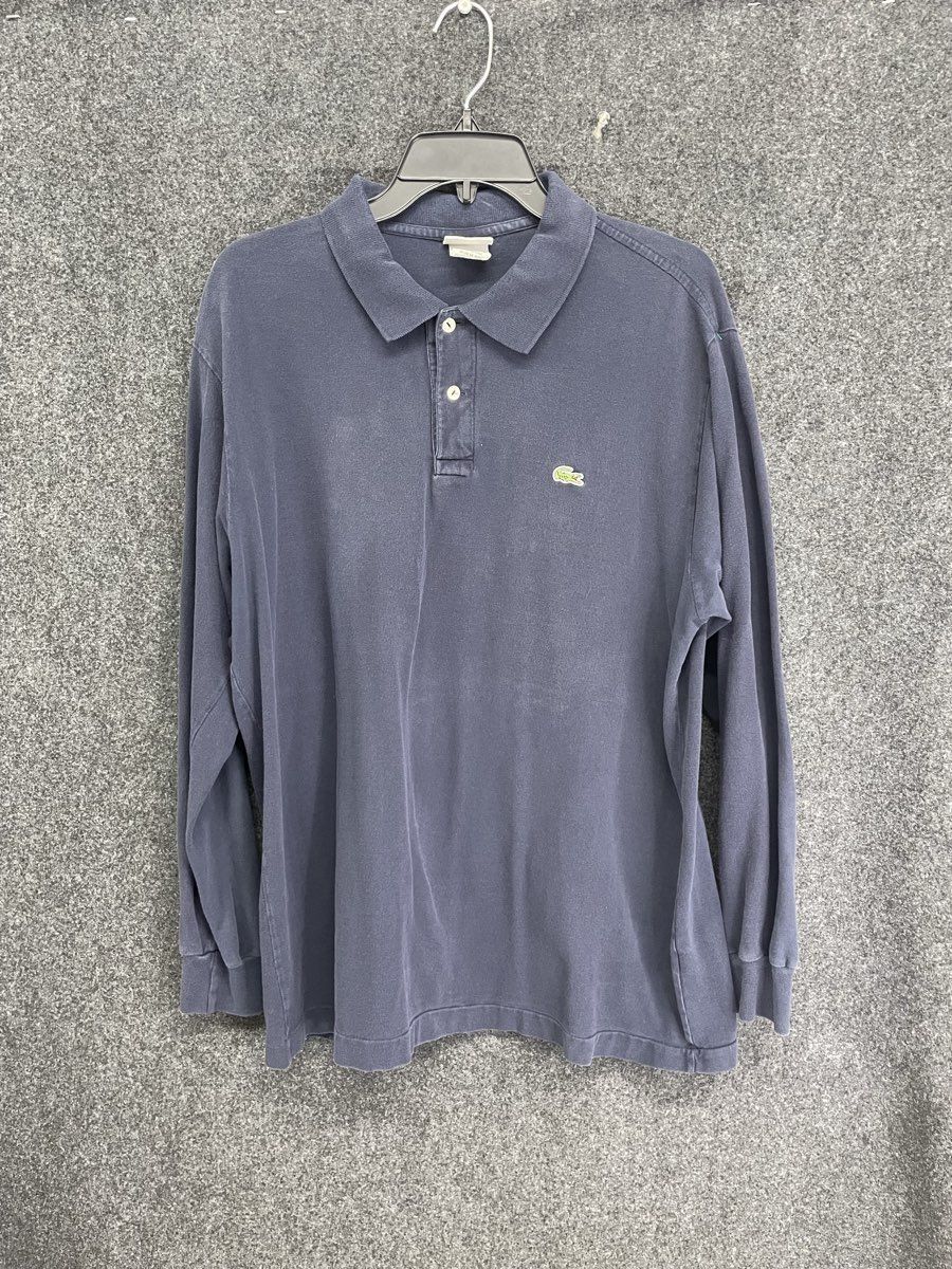 Lacoste Men's Navy Blue Long Sleeve Pique Cotton Polo Shirt Sz 7 XXL
