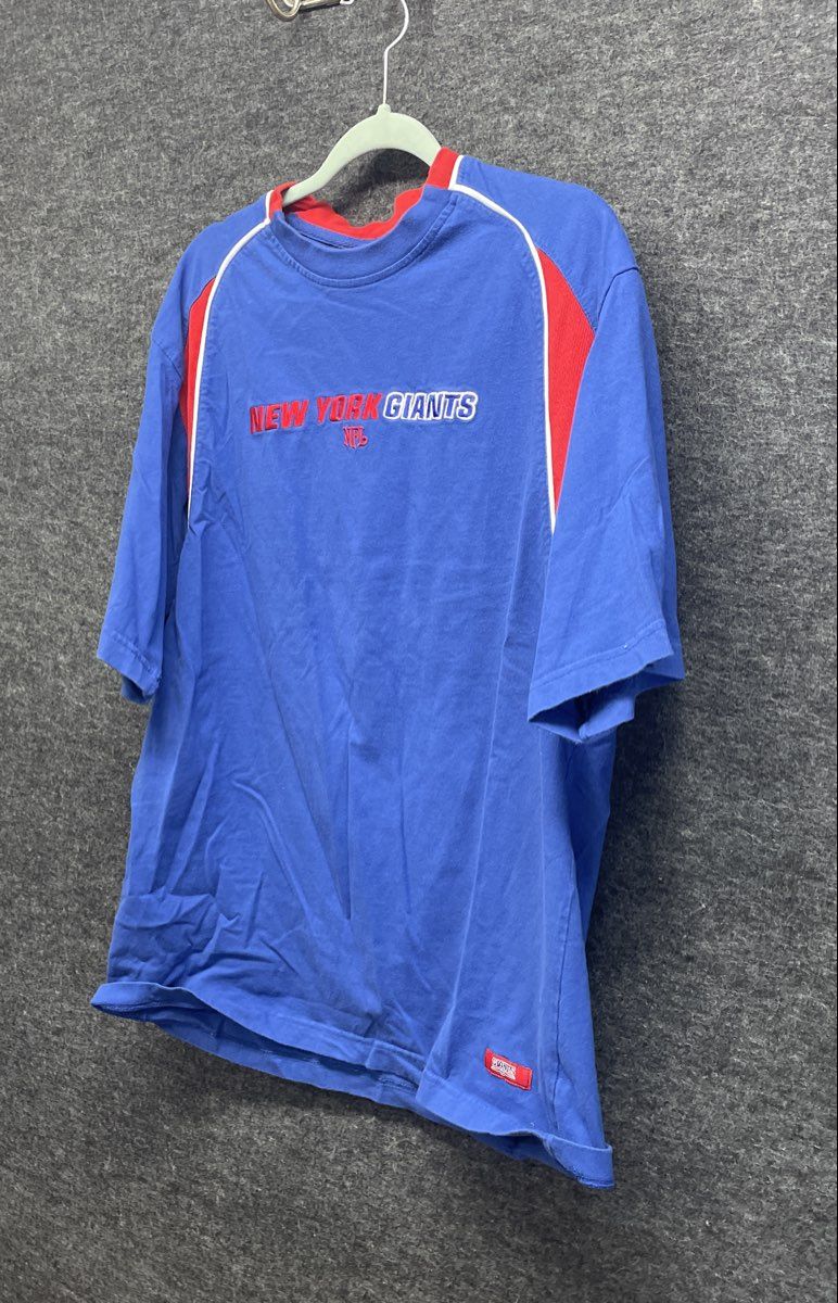 Vintage 90s New York Giants NFL Football T-Shirt Blue Red Youth Sz 16 XL