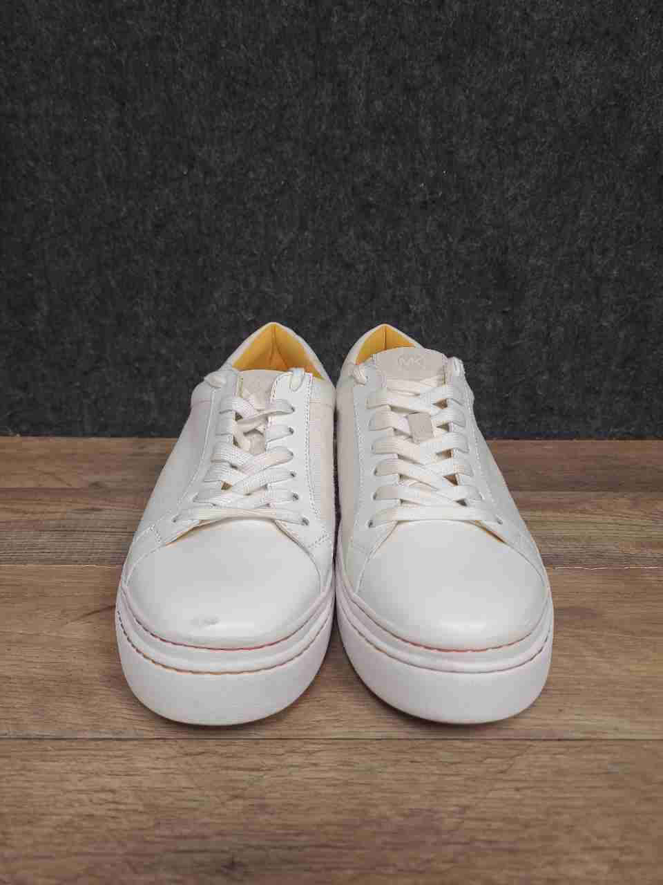 Michael Kors Poppy Platform White Orange Lace Up Sneaker Women's Size 8.5M