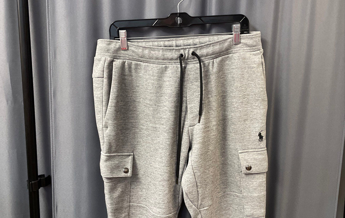 Polo Ralph Lauren Men's Gray Cargo Jogger Sweatpants Pony Logo Sz M