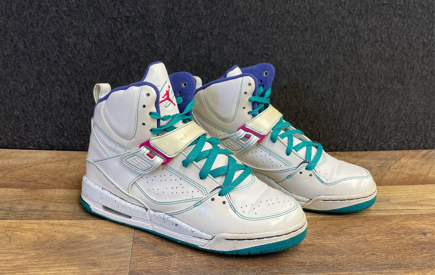 Jordan SC-1 White Green Abyss Bright Fuchsia Youth Sneakers Size 7Y