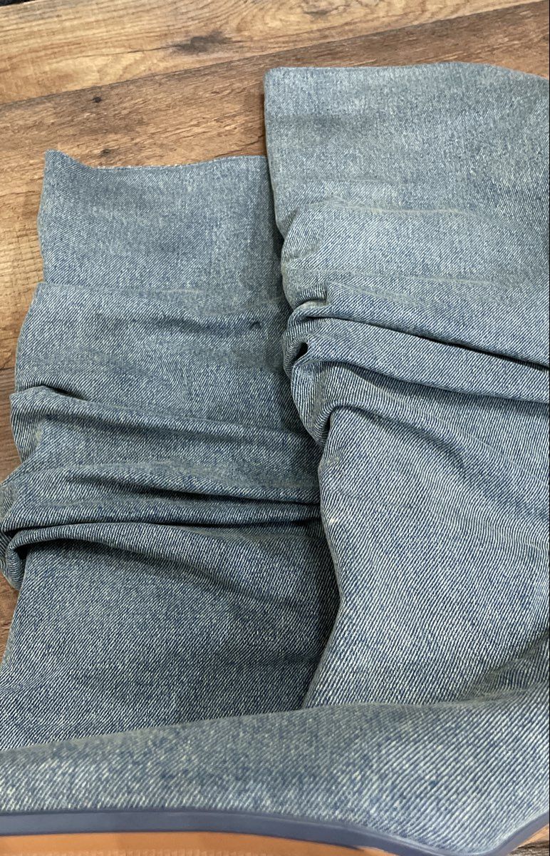 Zara Blue Denim Thigh High Pointed Toe Stiletto Boots Women's Size 41