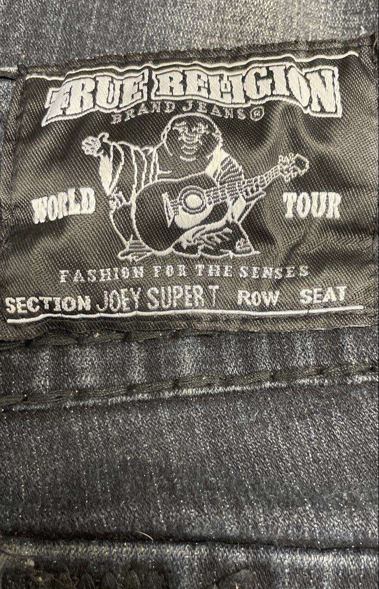 True Religion Women's Joey Super T Jeans Dark Wash Gray Bootcut Sz 27