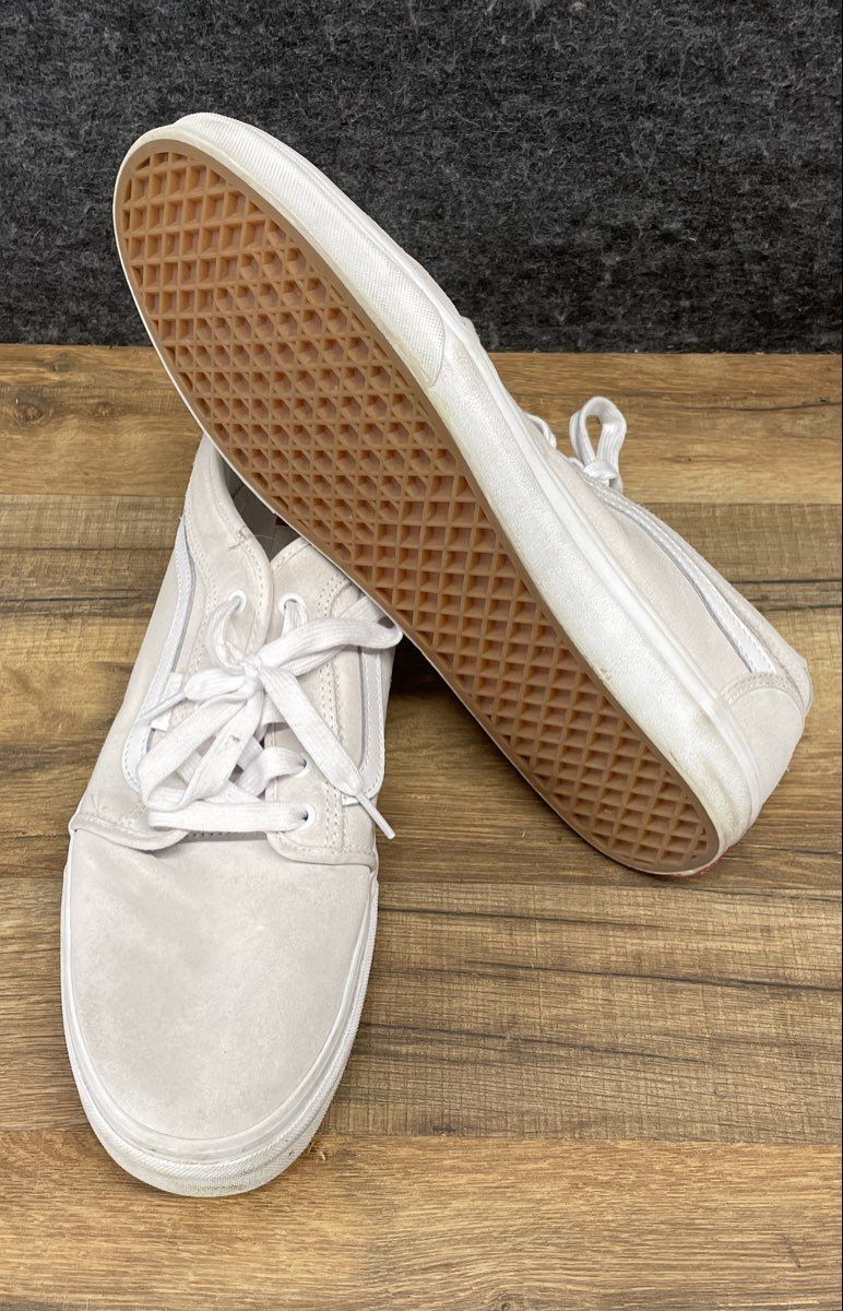 Vans Chukka Low Sidestripe White Canvas Sneakers Size 13