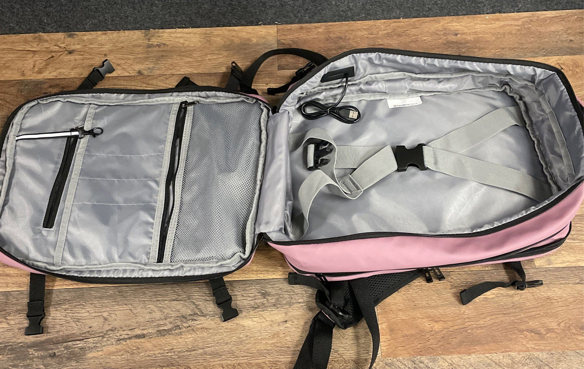 Traveler's Choice Pink Modern Laptop Commuter Backpack Bag Padded Straps