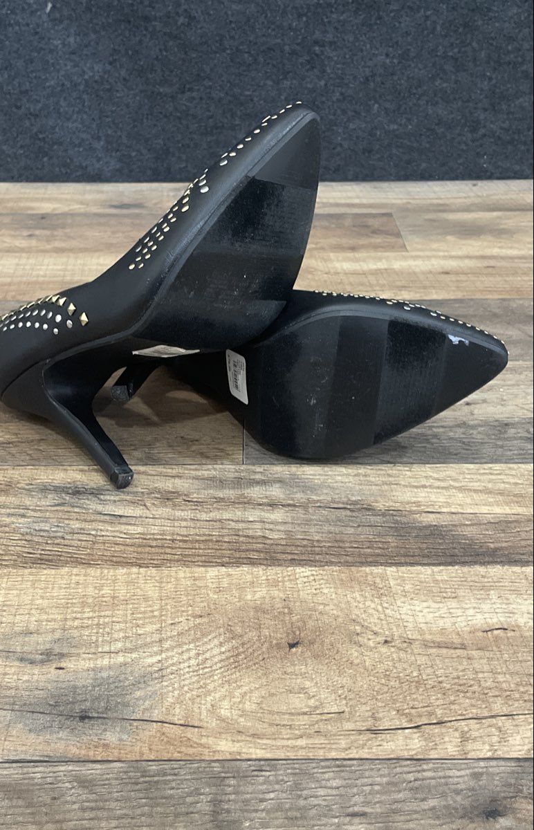 Lane Bryant Black Studded Pointed Toe Stiletto Heel Pumps Women's Size 7W