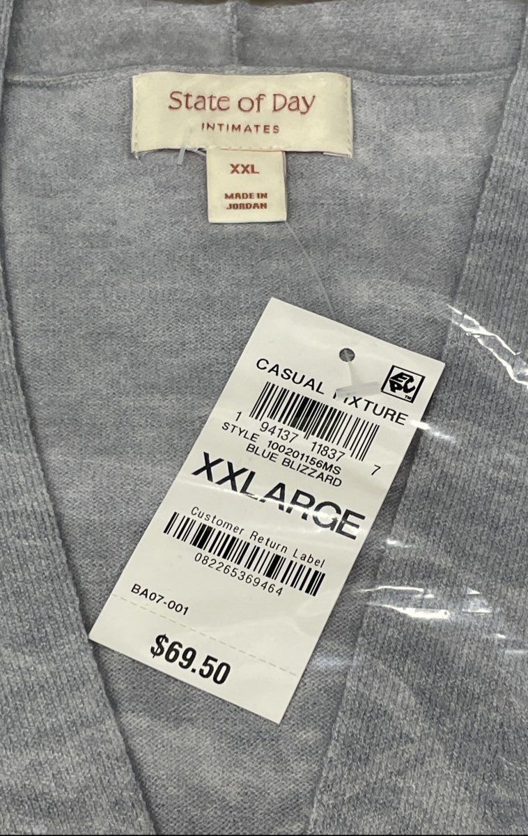 State of Day Women's Gary Cardigan Blue Blizzard Heathered NWT Sz XXL