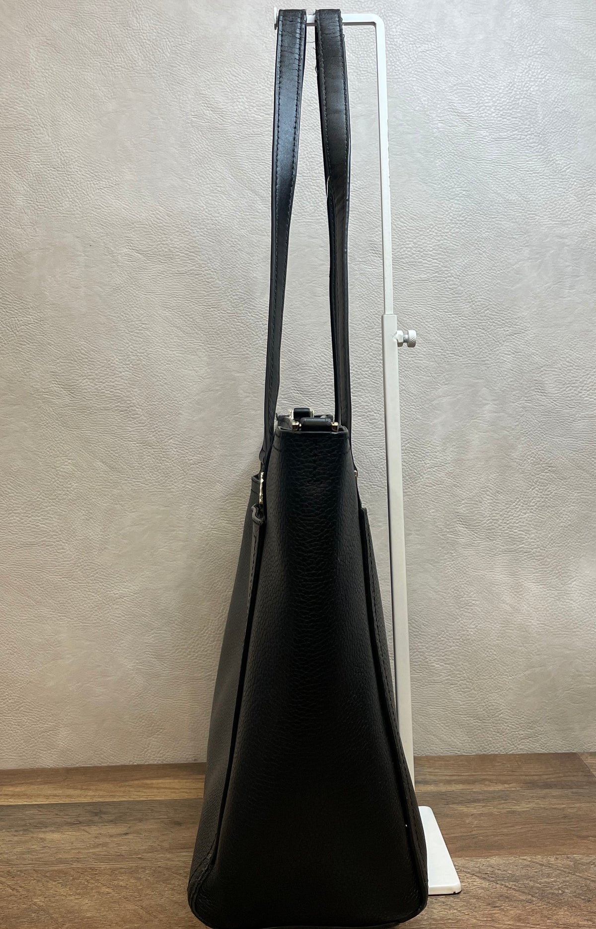 Michael Kors Black Pebbled Leather Tote Bag Gold Hardware