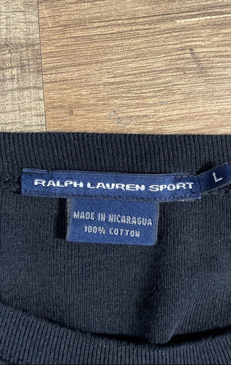 Ralph Lauren Sport Women's Black Short Sleeve Pony Logo Cotton T-Shirt Sz L